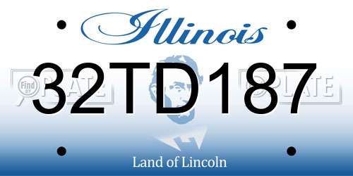 32TD187 Illinois License Plate