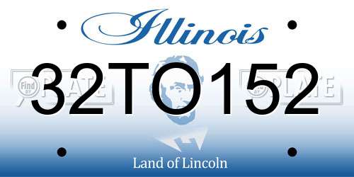 32TO152 Illinois License Plate