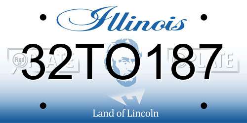 32TO187 Illinois License Plate