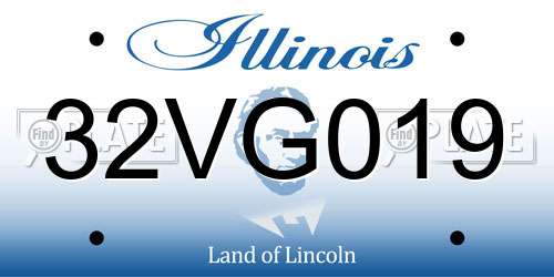 32VG019 Illinois License Plate
