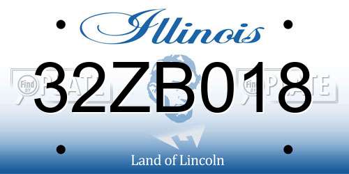 32ZB018 Illinois License Plate