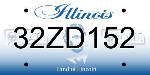 32ZD152 Illinois License Plate