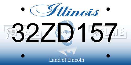 32ZD157 Illinois License Plate
