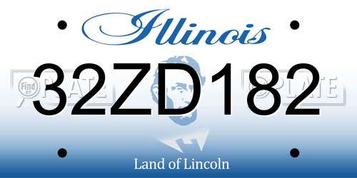 32ZD182 Illinois License Plate
