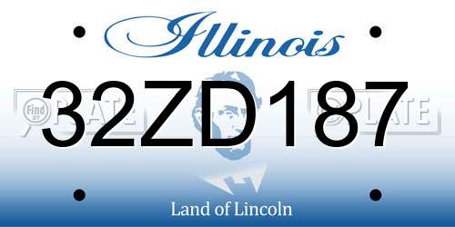 32ZD187 Illinois License Plate