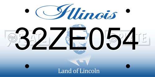 32ZE054 Illinois License Plate
