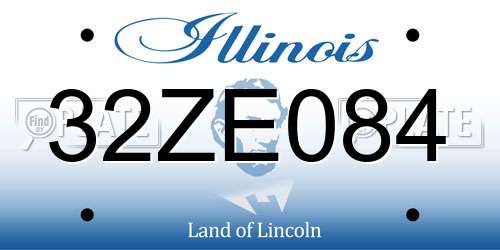 32ZE084 Illinois License Plate