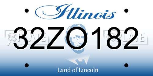 32ZO182 Illinois License Plate