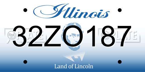32ZO187 Illinois License Plate