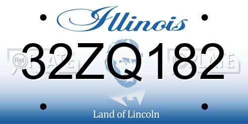 32ZQ182 Illinois License Plate