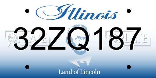 32ZQ187 Illinois License Plate