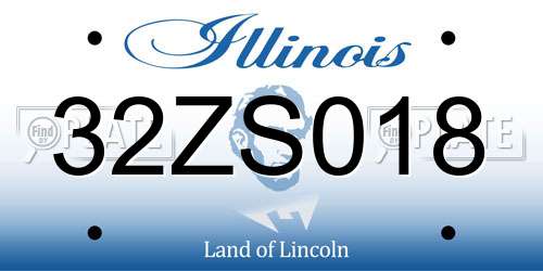 32ZS018 Illinois License Plate