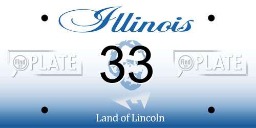33 Illinois License Plate