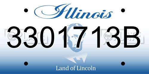 3301713B Illinois License Plate