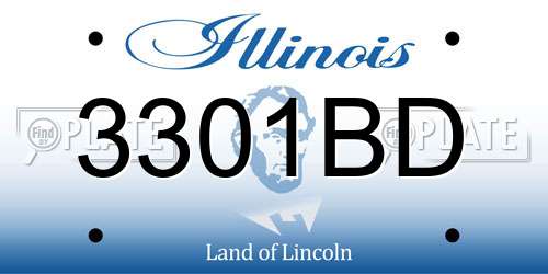 3301BD Illinois License Plate
