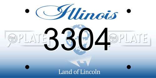 3304 Illinois License Plate