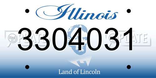 3304031 Illinois License Plate