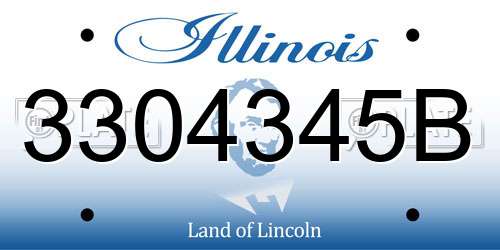 3304345B Illinois License Plate