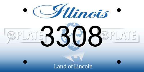 3308 Illinois License Plate
