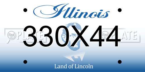 330X44 Illinois License Plate