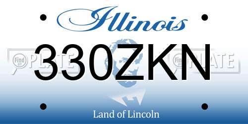 330ZKN Illinois License Plate