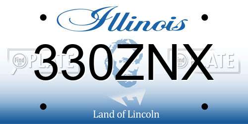 330ZNX Illinois License Plate
