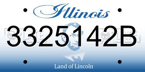 3325142B Illinois License Plate