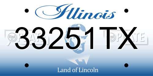 33251TX Illinois License Plate