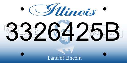 3326425B Illinois License Plate