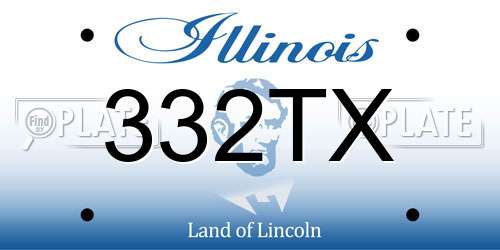 332TX Illinois License Plate