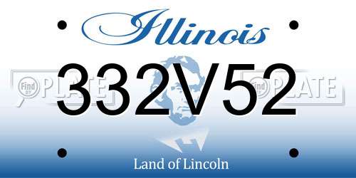 332V52 Illinois License Plate