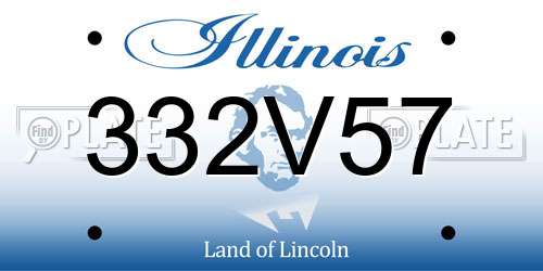 332V57 Illinois License Plate