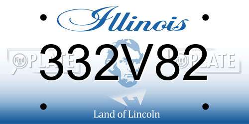 332V82 Illinois License Plate