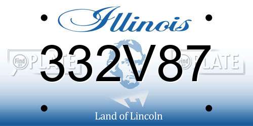 332V87 Illinois License Plate