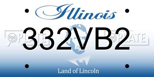 332VB2 Illinois License Plate