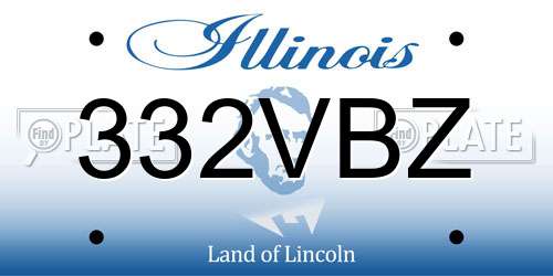 332VBZ Illinois License Plate