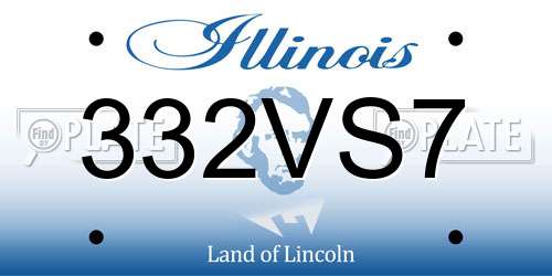332VS7 Illinois License Plate