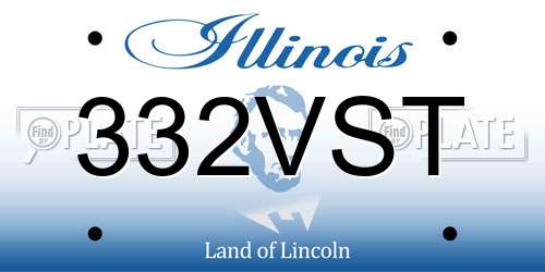 332VST Illinois License Plate
