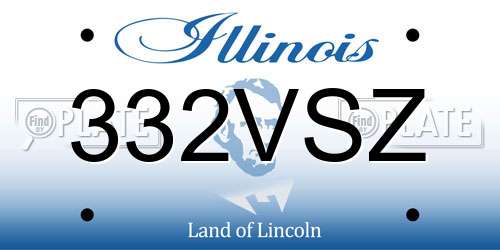 332VSZ Illinois License Plate