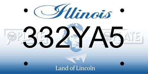 332YA5 Illinois License Plate