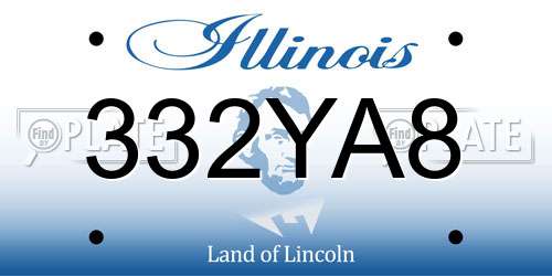 332YA8 Illinois License Plate