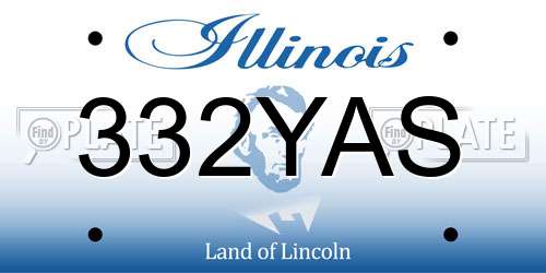 332YAS Illinois License Plate