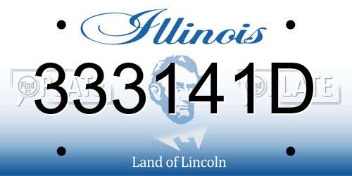 333141D Illinois License Plate