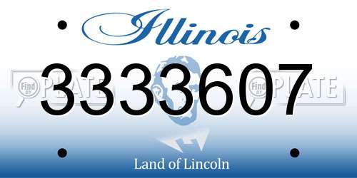 3333607 Illinois License Plate