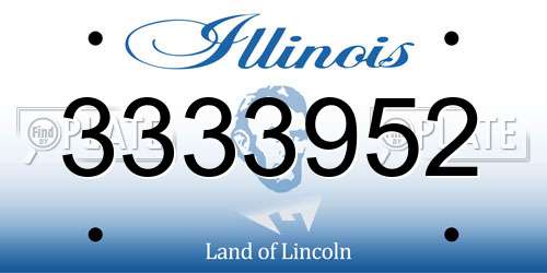 3333952 Illinois License Plate
