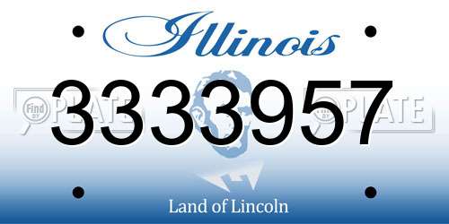 3333957 Illinois License Plate