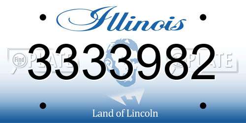 3333982 Illinois License Plate