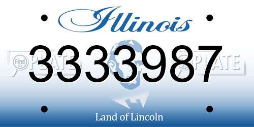 3333987 Illinois License Plate