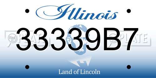 33339B7 Illinois License Plate