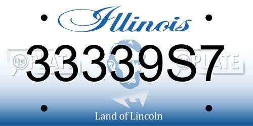 33339S7 Illinois License Plate